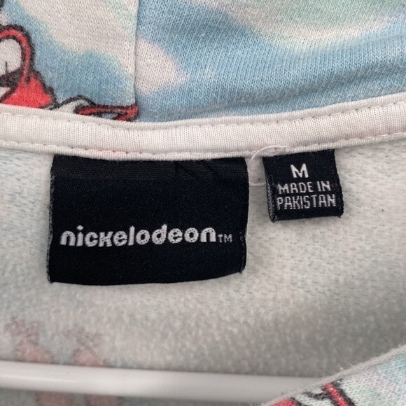 Nickelodeon Cropped Hoodie Sweatshirt Full Zip Medium SpongeBob Gary - Picture 3 of 8